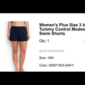 Women's Plus Size 3" Tummy Control Swim Shorts